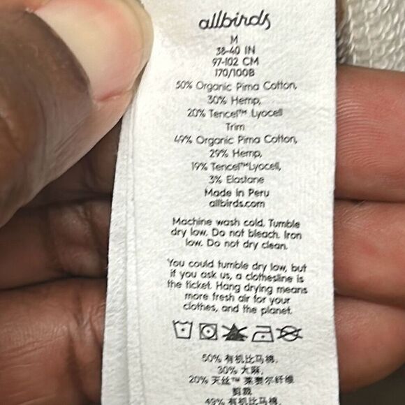 Allbirds unisex M R&R Hoodie Sweatshirt White Tread Lighter Graphic Loungewear - Picture 12 of 12